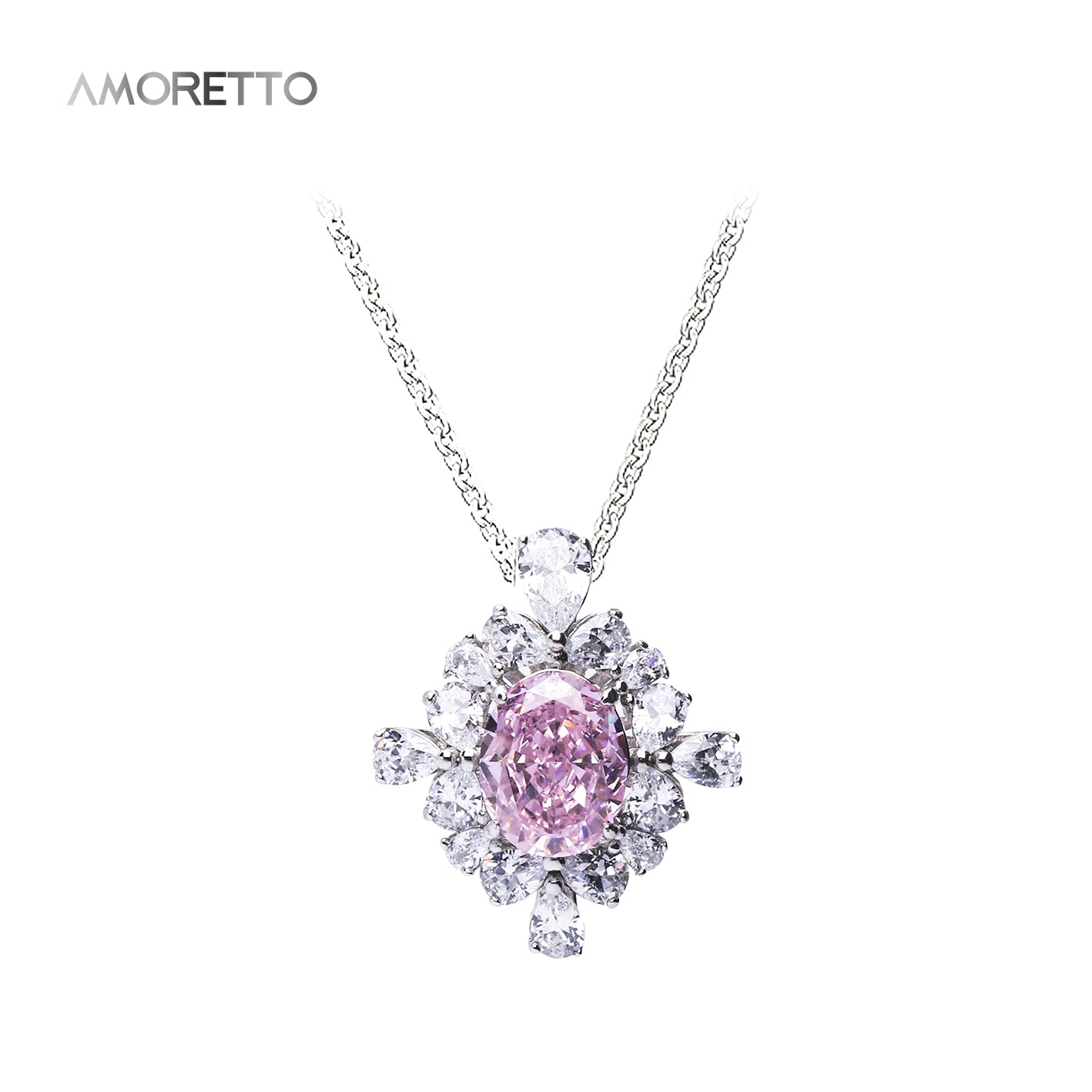 Aurora Intense Pink Oval Cluster Pendant