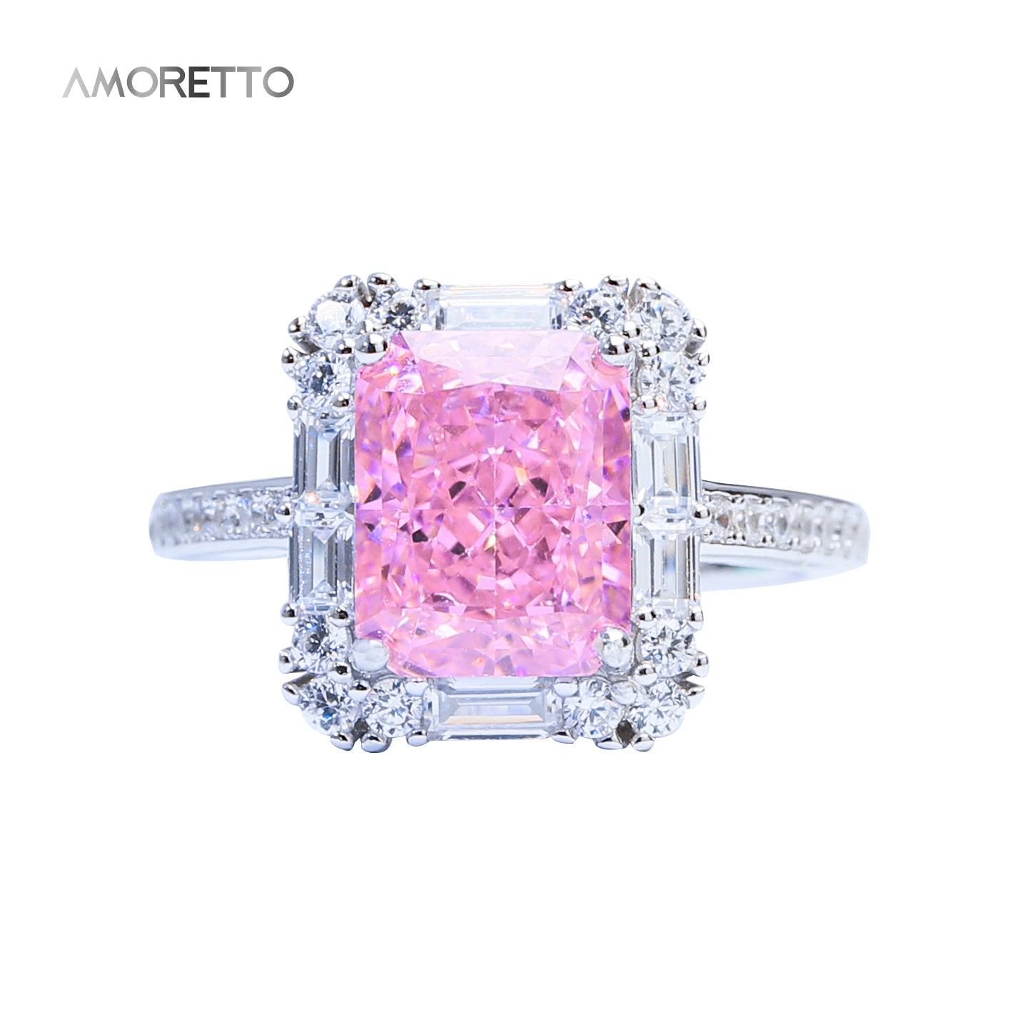 Aurora Vivid Pink Princess-Cut Framed Ring