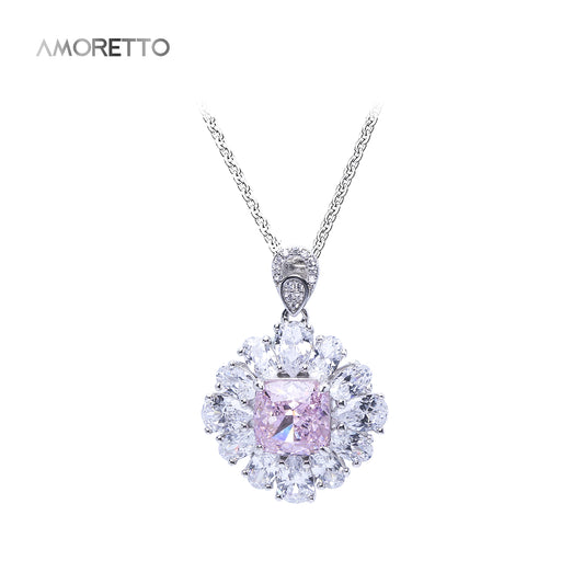 Aurora Fancy Pink Cushion Surround Pendant