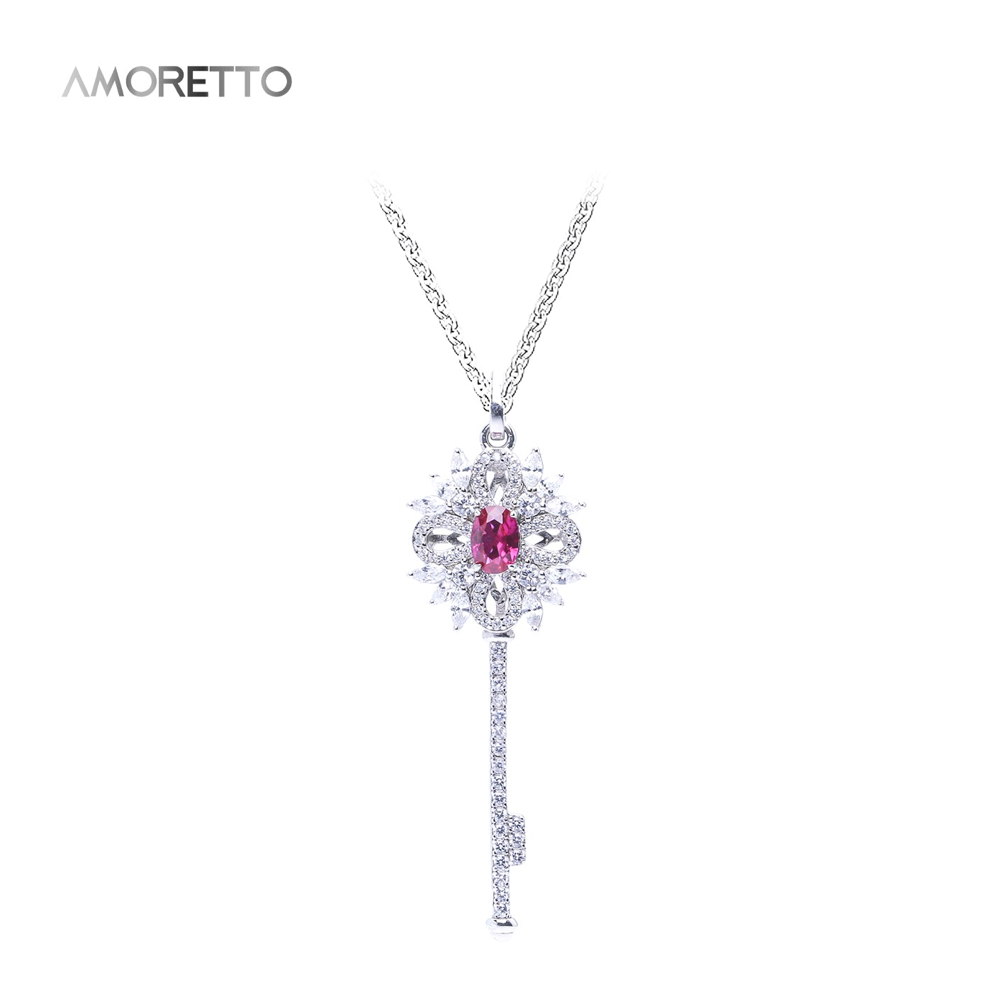 Ruby Flame Key Necklace