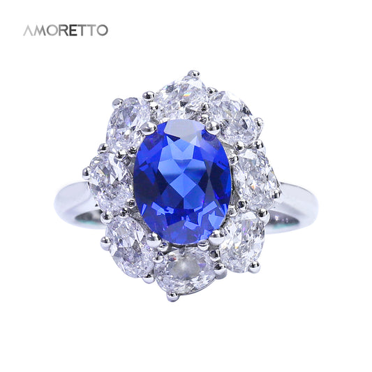 Royal Blue Halo Ring