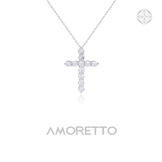 Lucida Cross Necklace - Brilliant-Cut HCD Floating Cross Necklace