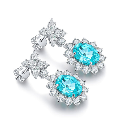 Amalfi Paraiba Halo Earrings