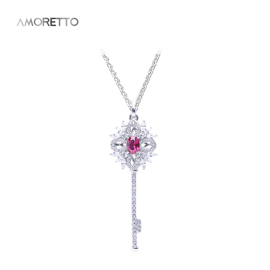 Ruby Flame Key Necklace