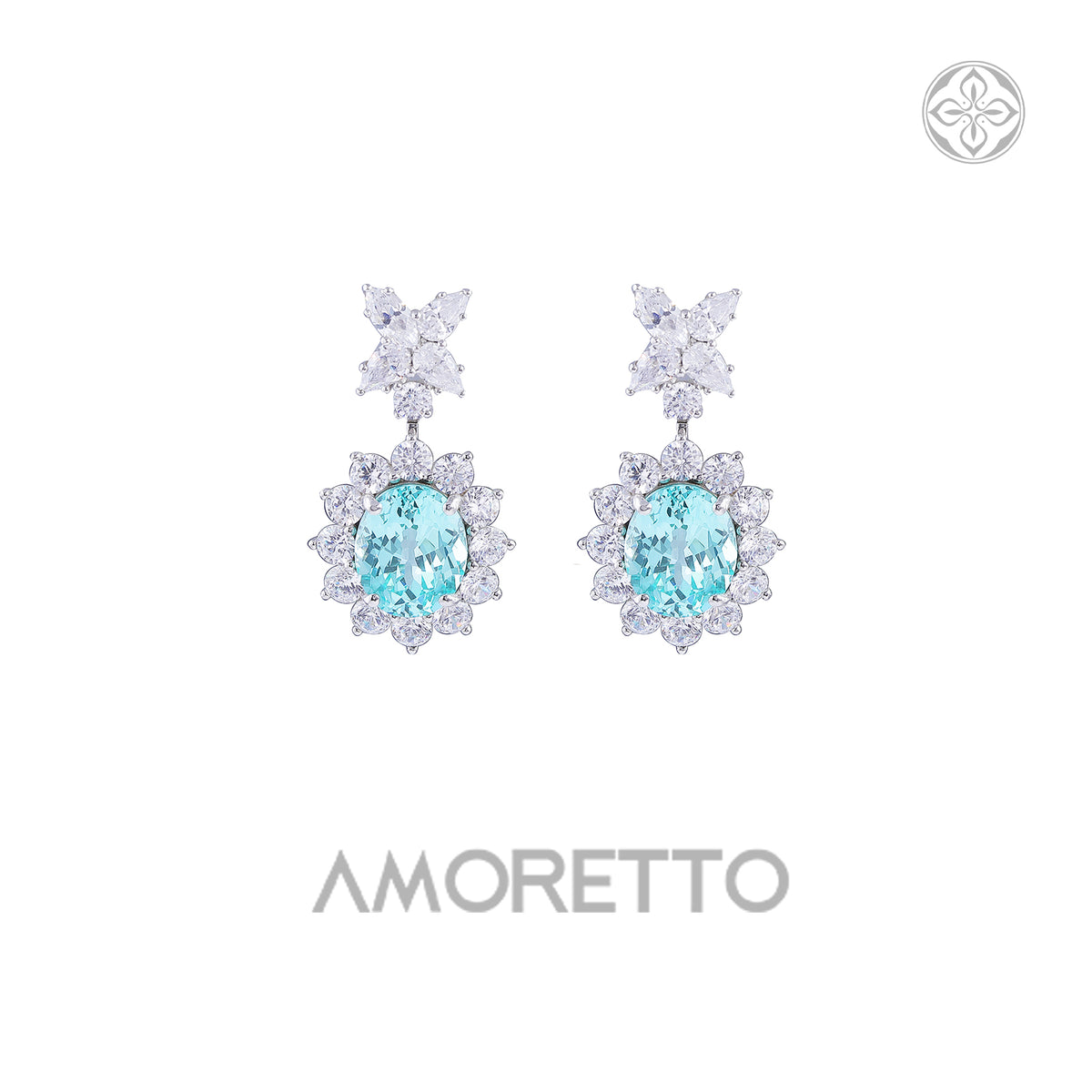 Amalfi Paraiba Halo Earrings