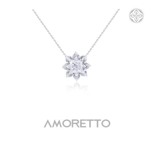 Brilliante Nova Pendant – Clear HCD Faceted Starburst Pendant Necklace