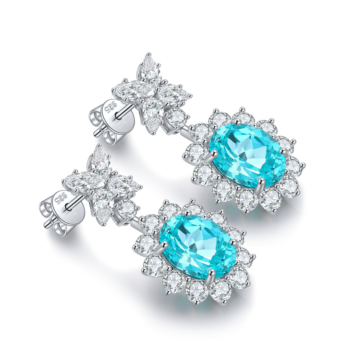 Amalfi Paraiba Halo Earrings