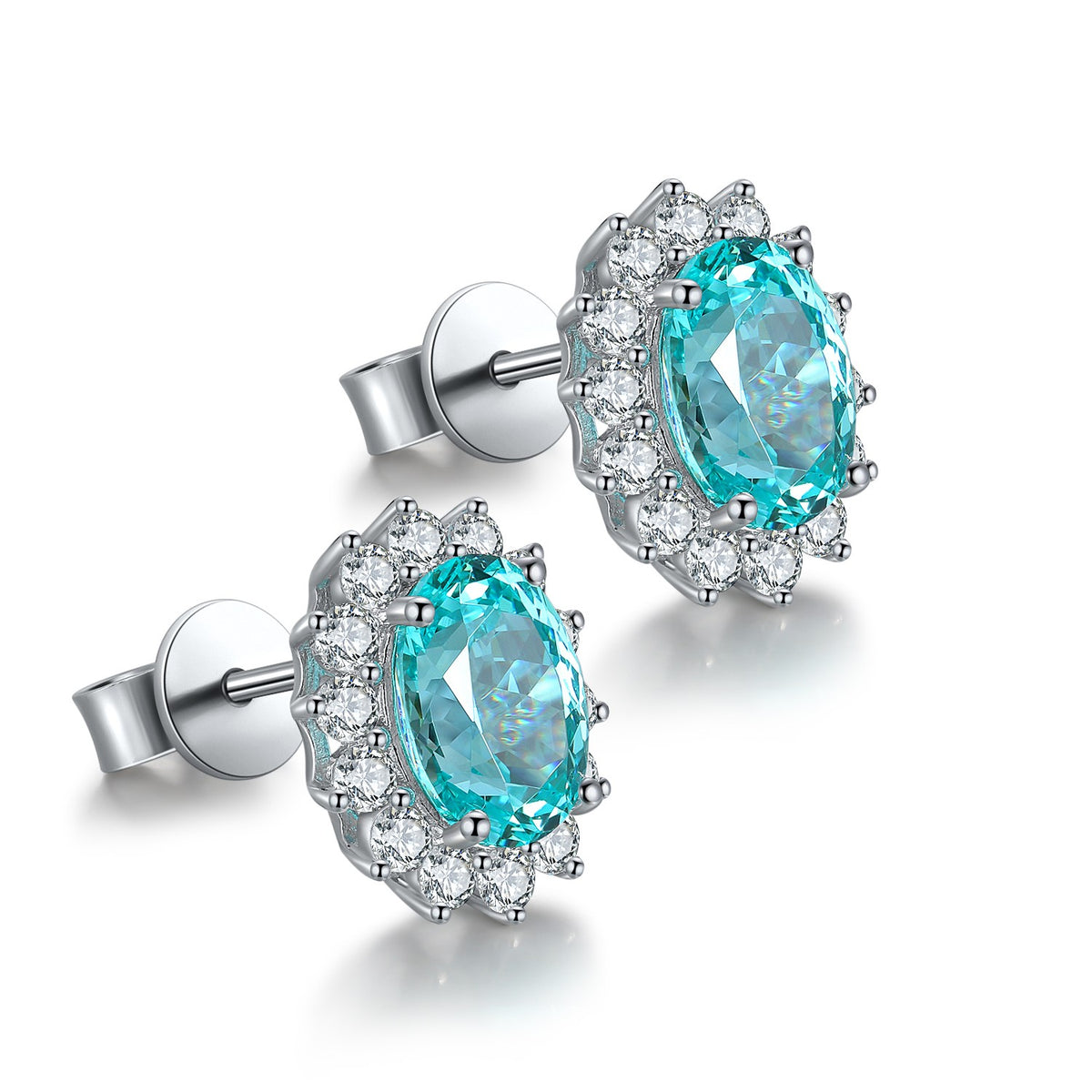 Capri Paraiba Halo Earrings