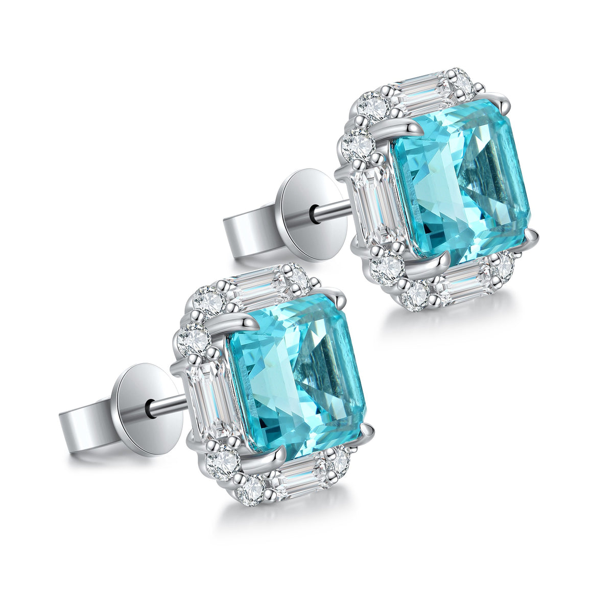 Bologna Paraiba Halo Earrings