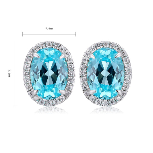 Como Paraiba Halo Earrings