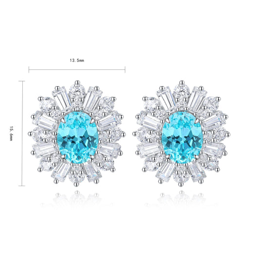 Trieste Paraiba Halo Earrings