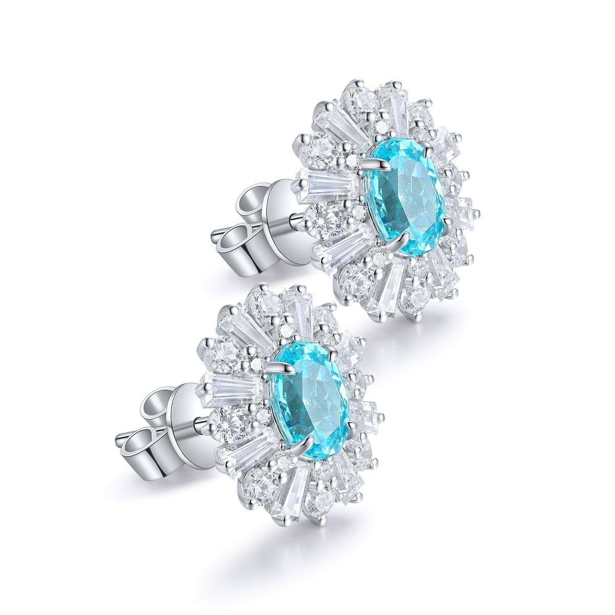 Trieste Paraiba Halo Earrings