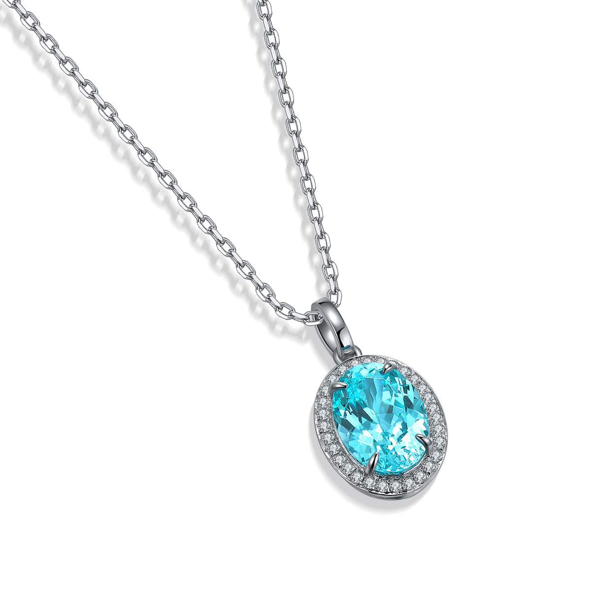 Como Paraiba Halo Pendant