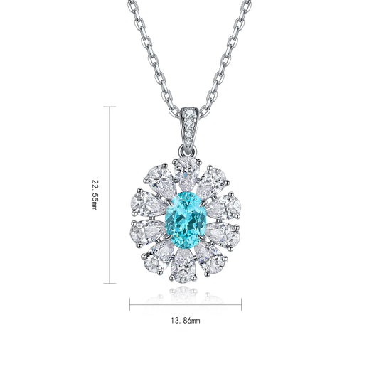 Napoli Paraiba Floral Pendant