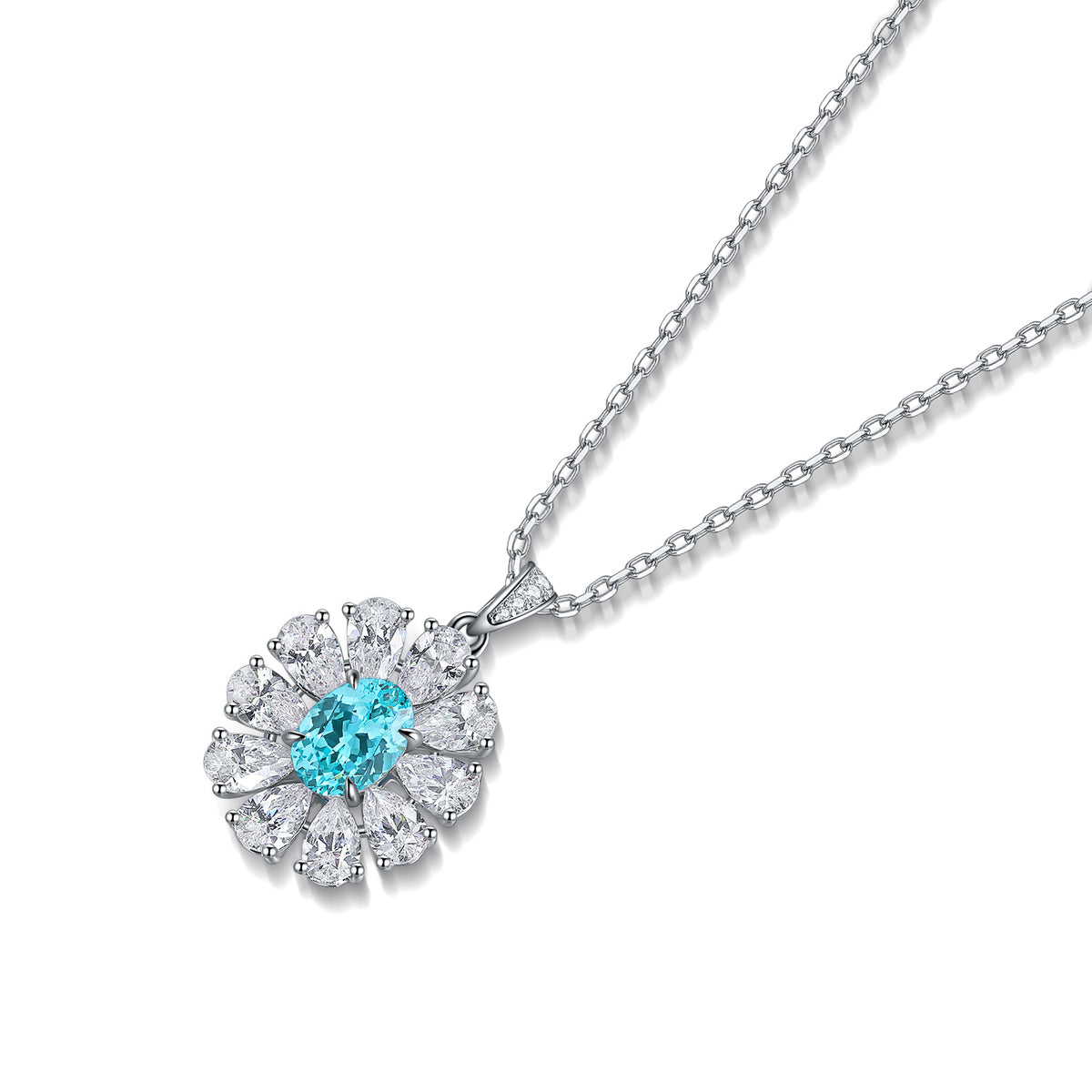 Napoli Paraiba Floral Pendant