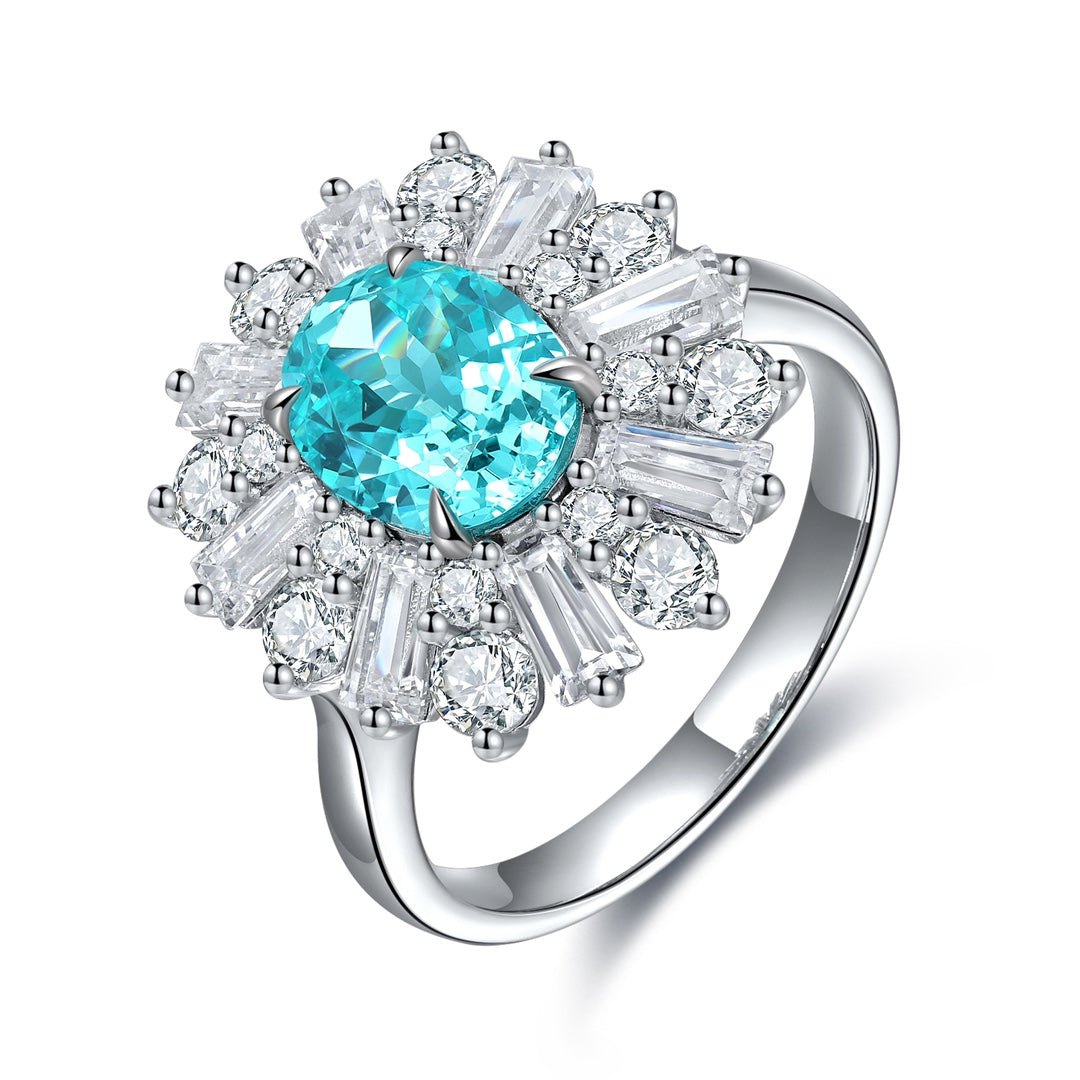 Trieste Paraiba Floral Ring